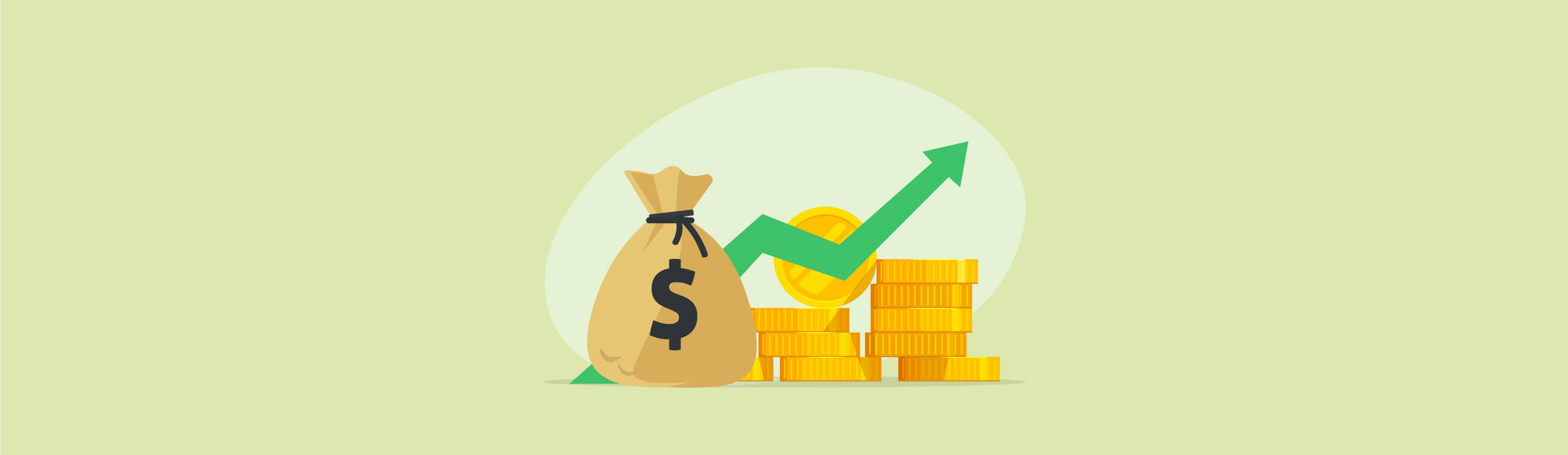 Illustration of gold counts and an arrow trending upwards.