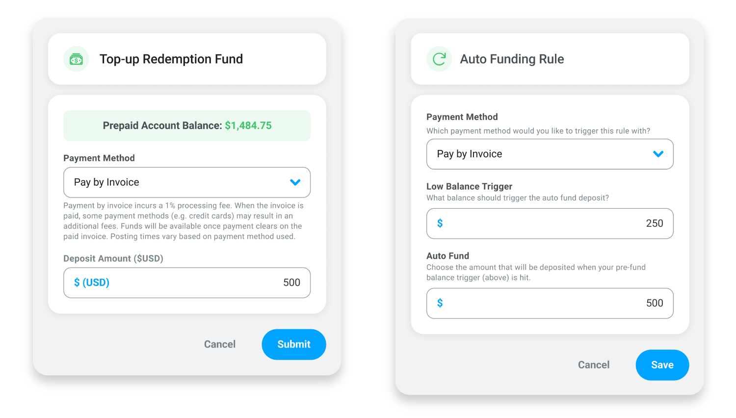 Screenshot of new awards page