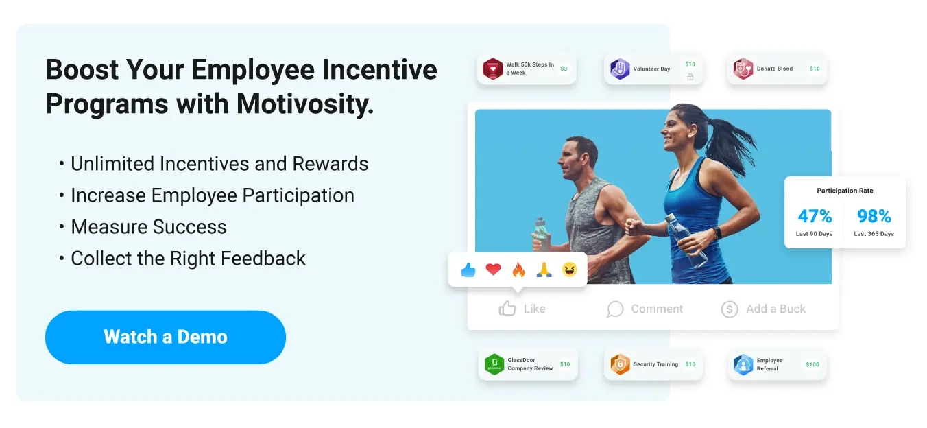 Image of employees participating in a wellness program to earn employee incentives.