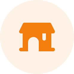 Icon of house representing communication online