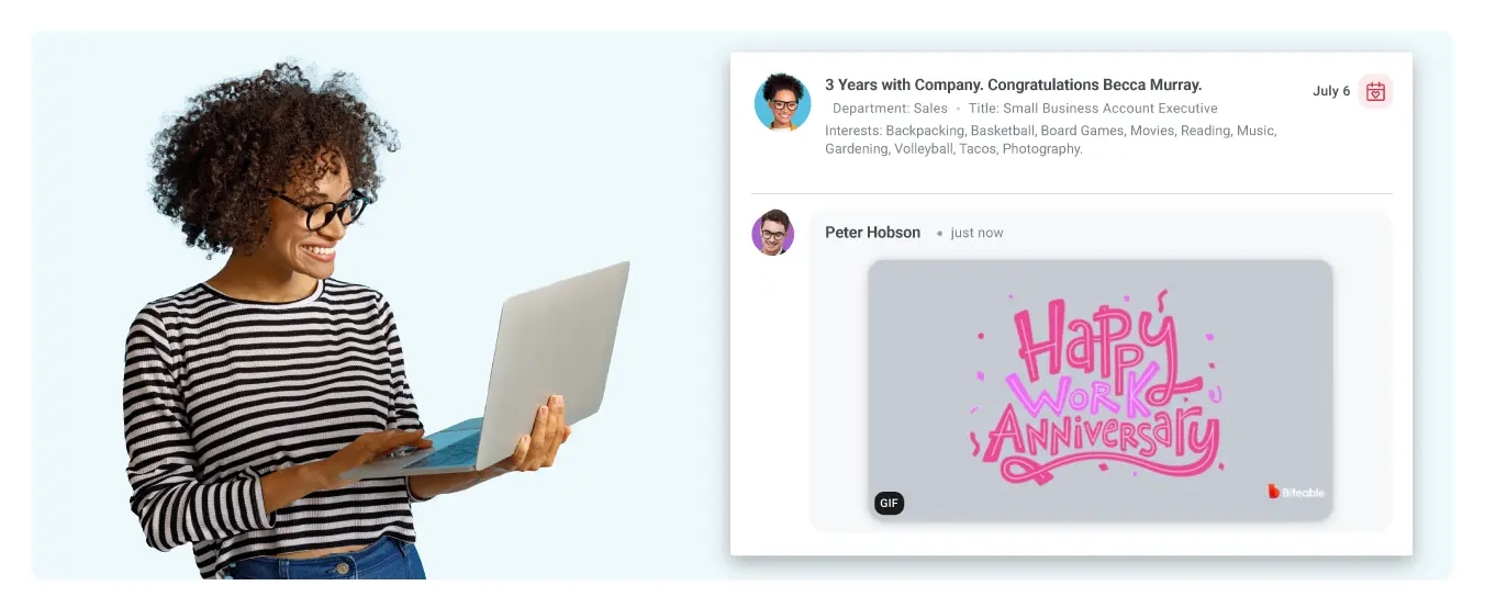 Image of a service award program in Motivosity, used to recognize employees and contribute to a company's success.