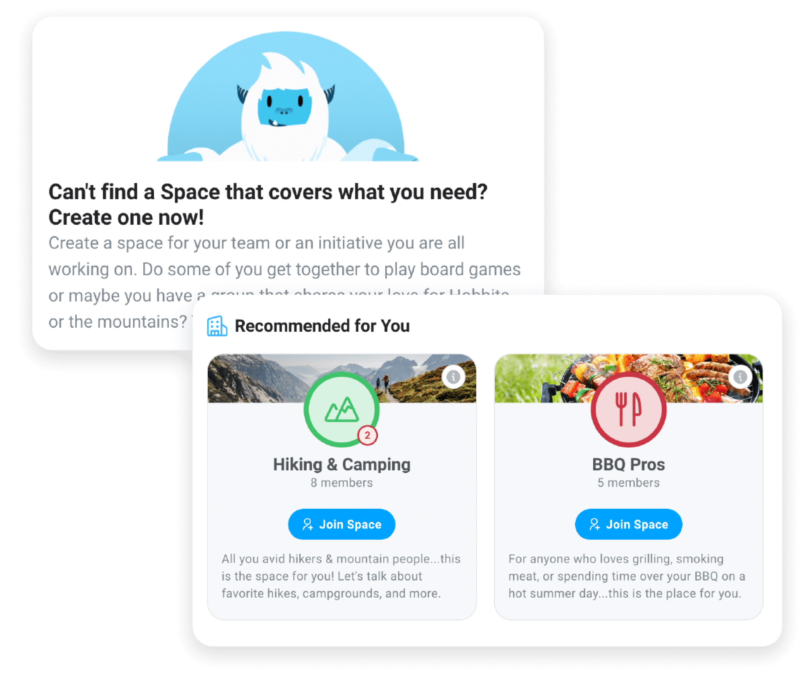 Use Screen shot of recommended for you in spaces in demo