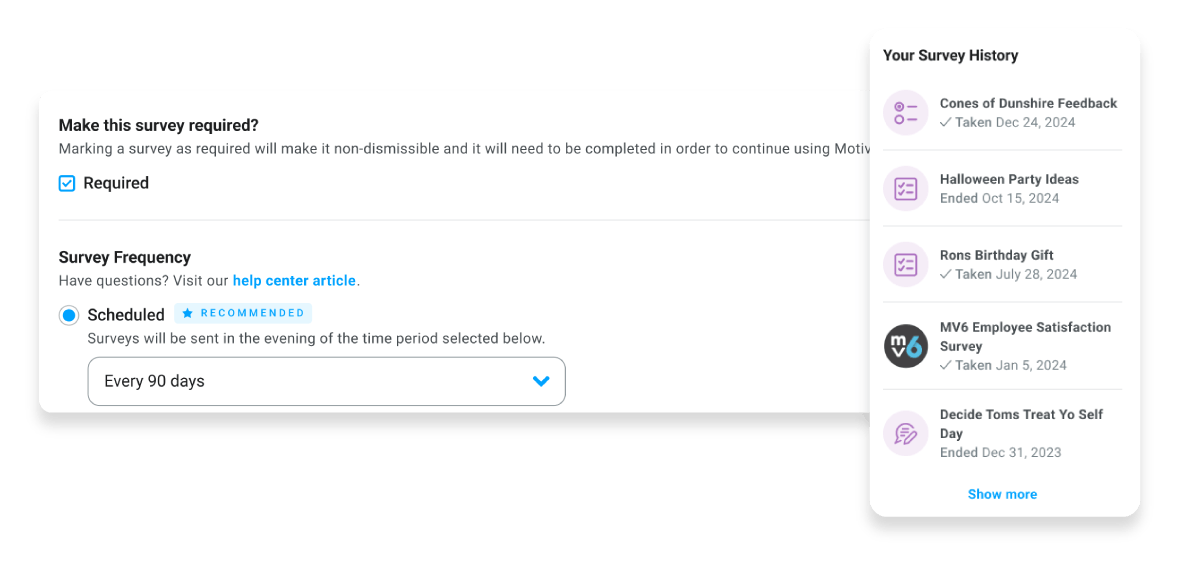 Screenshot of new awards page