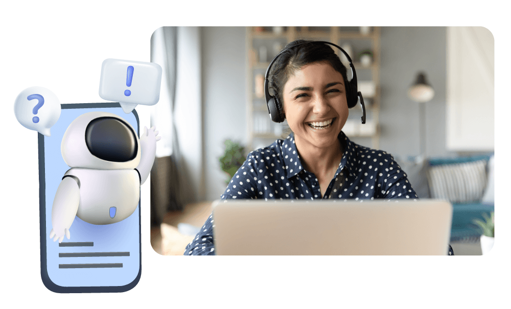 Chatbot photo along with our human chat support