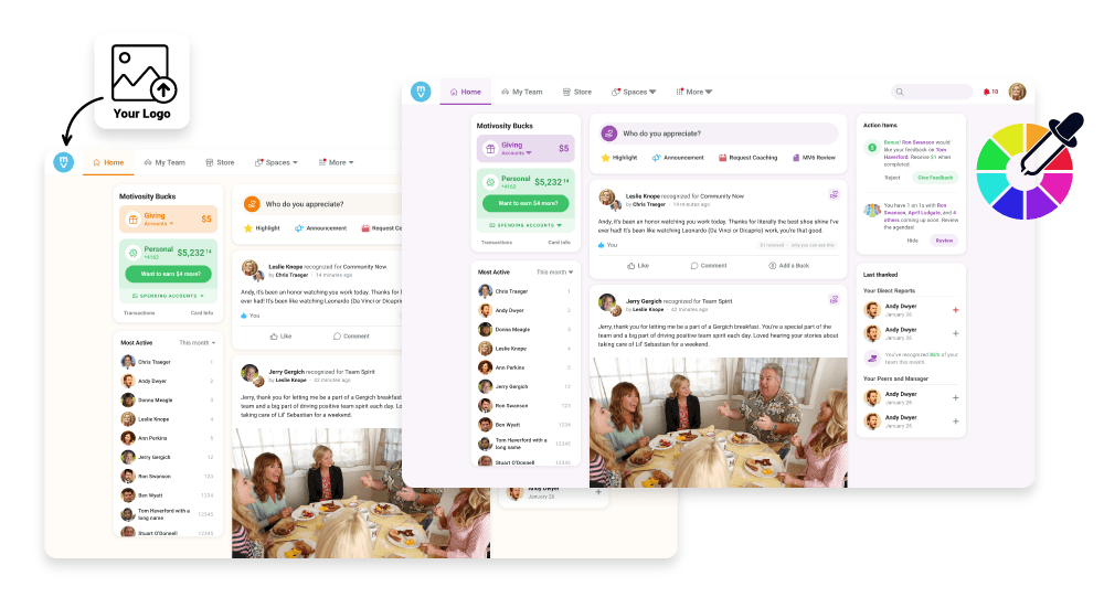 Modal of Bright colors that showcase the colors change, prompt change, and logo