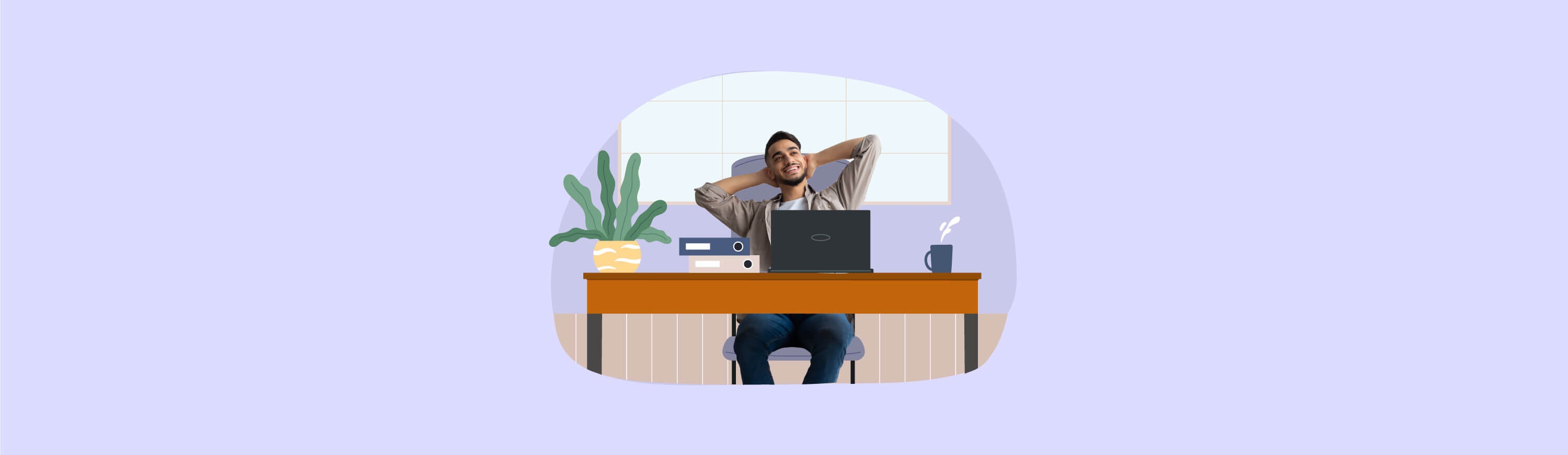 Illustration of Carl the yeti sitting on couch typing next to a cat.