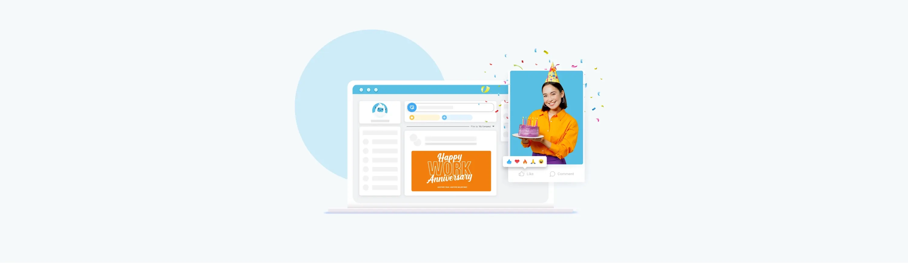 Image of an employee being celebrated in Motivosity for their birthday.